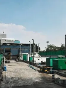 alt: Irvine, CA factory with multiple generators for backup power solutions
